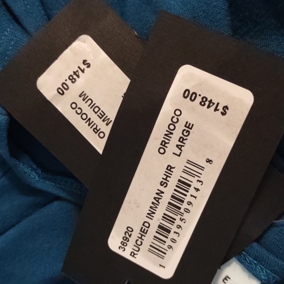 Bryn Walker Orinoco Ruched Inman Shirt New Turquoise Blue Dolman Fall Tunic NEW - Picture 4 of 7